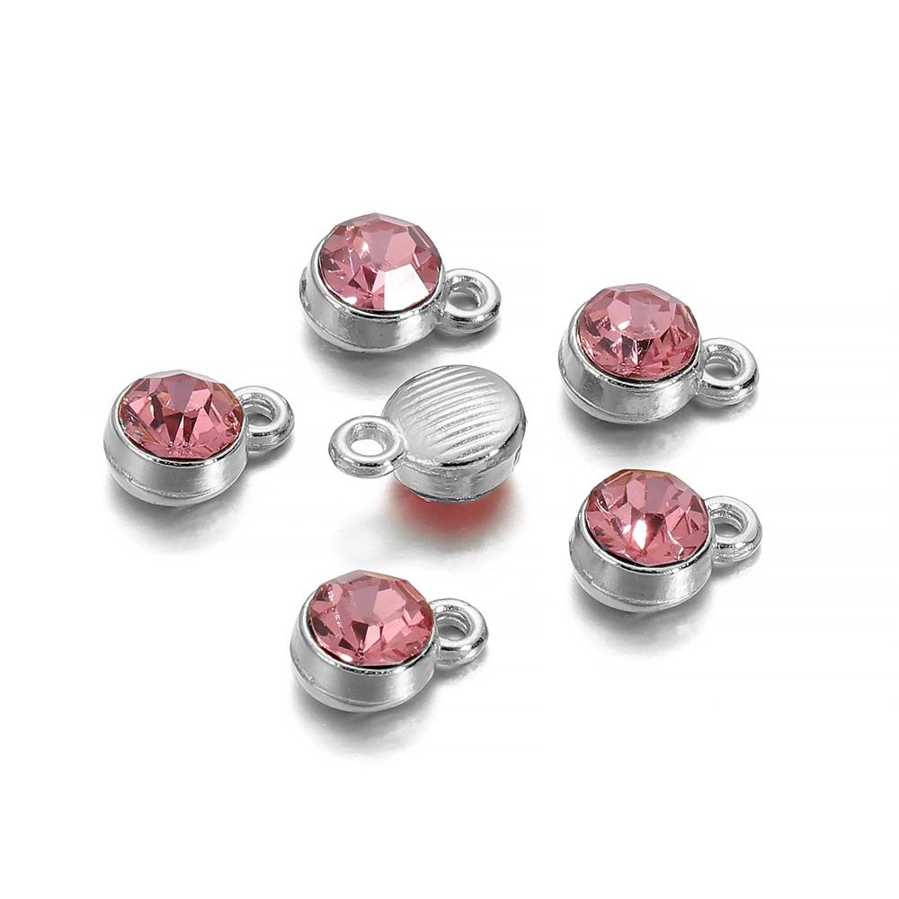 20Pcs/Lot Colorful Crystal Birthstone Dangle Charms Necklace Bracelet Earring Keychain Pendant For DIY Jeweley Making Supplies