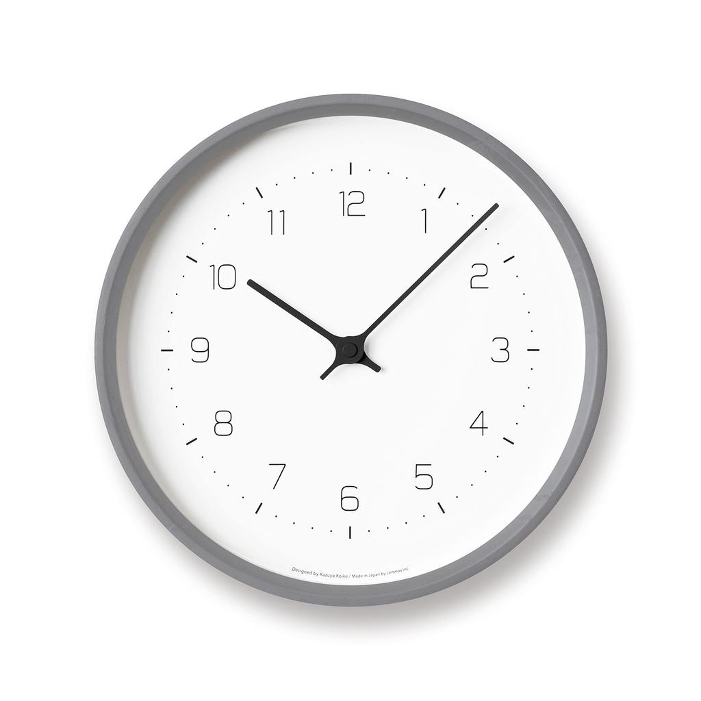 Lemnos Wall Clock Analog Wooden Frame NEUT Wall Clock Natural Color Wood Gray Neut Wall Clock GY Lemnos KK22-09