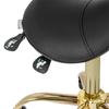 Mannheim Black And Gold Saddle Cosmetic Chair With Adjustable Backrest