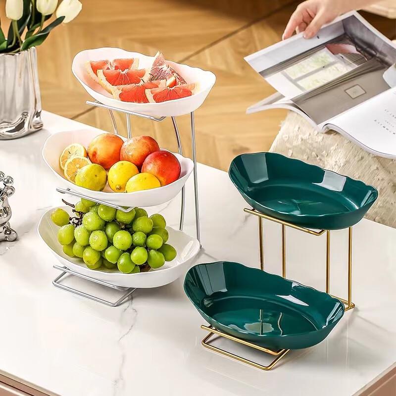 Modern Milky White 3-Tier Fruit & Snack Display Plate