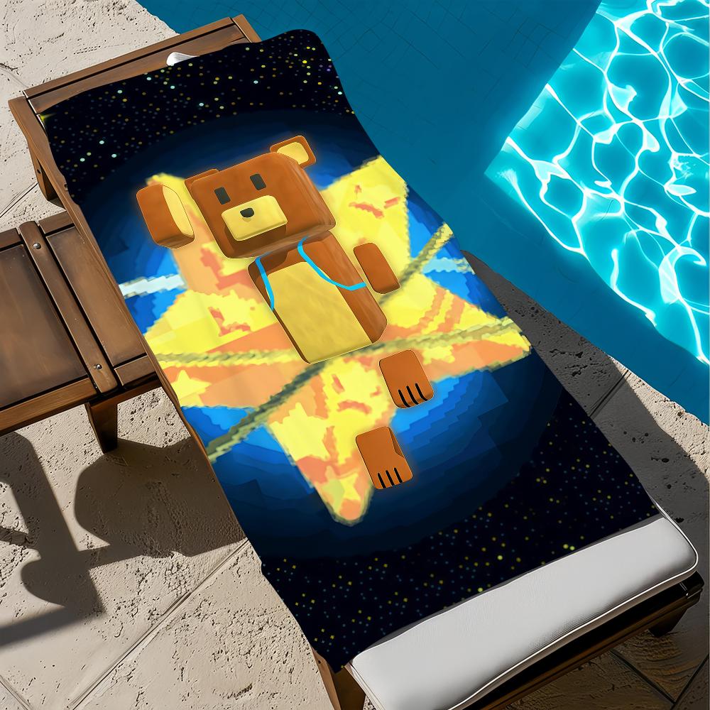 

funny cute game S-Super Bear A-Adventure soft Beach Towels Trip swim Pool bathing Towel Gym Spa home Decor Gift Holiday Vacation W40*H60(CM)