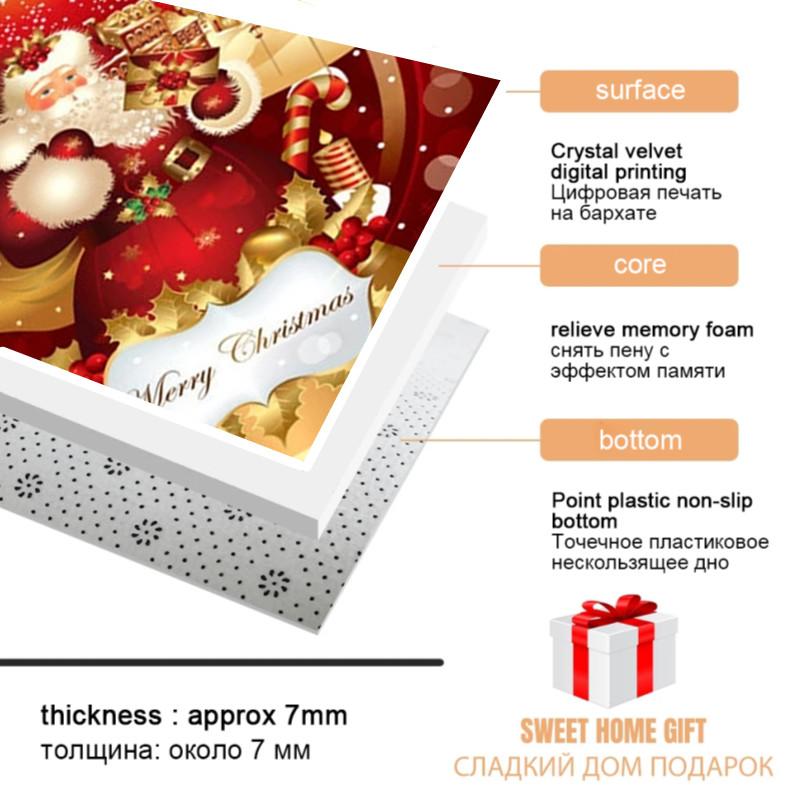 Merry Christmas Living Room Carpet Xmas Santa Claus Stocking Area Rug Festival Home Decor Bedroom Rug Xmas Gift Kids Play Mat