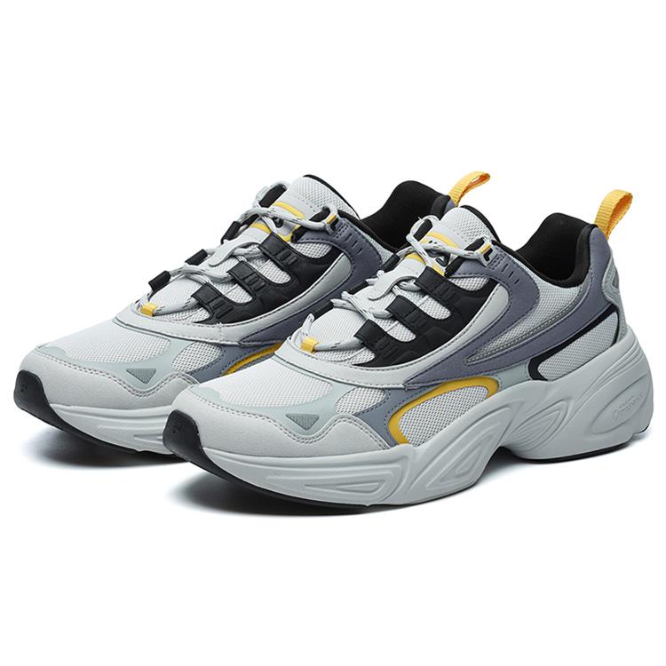 Fila Cube Textile, Synthetic Leather Low Top Casual Shoes Men's Lunar Rock Gray F12M216130FLB