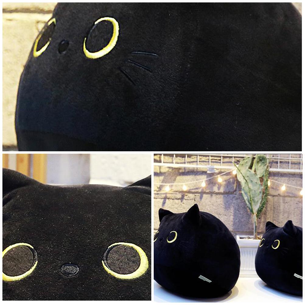 Černá kočka Plyšová hračka Kreslený polštář ve tvaru kočky Plněný polštářek na Valentýna k narozeninám