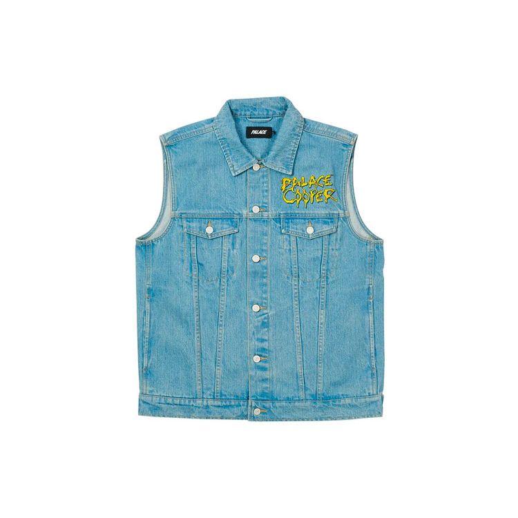 Palace Graphic Print Denim Vest Unisex Tops Blue P20D021