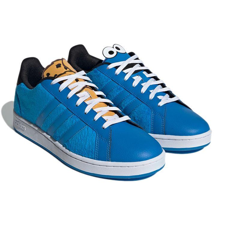 Adidas Sesame Street X  Neo Grand Court Casual Slip-Resistant Durable Lightweight Low-Top Sneakers Unisex Sneakers Blue Black GX3691
