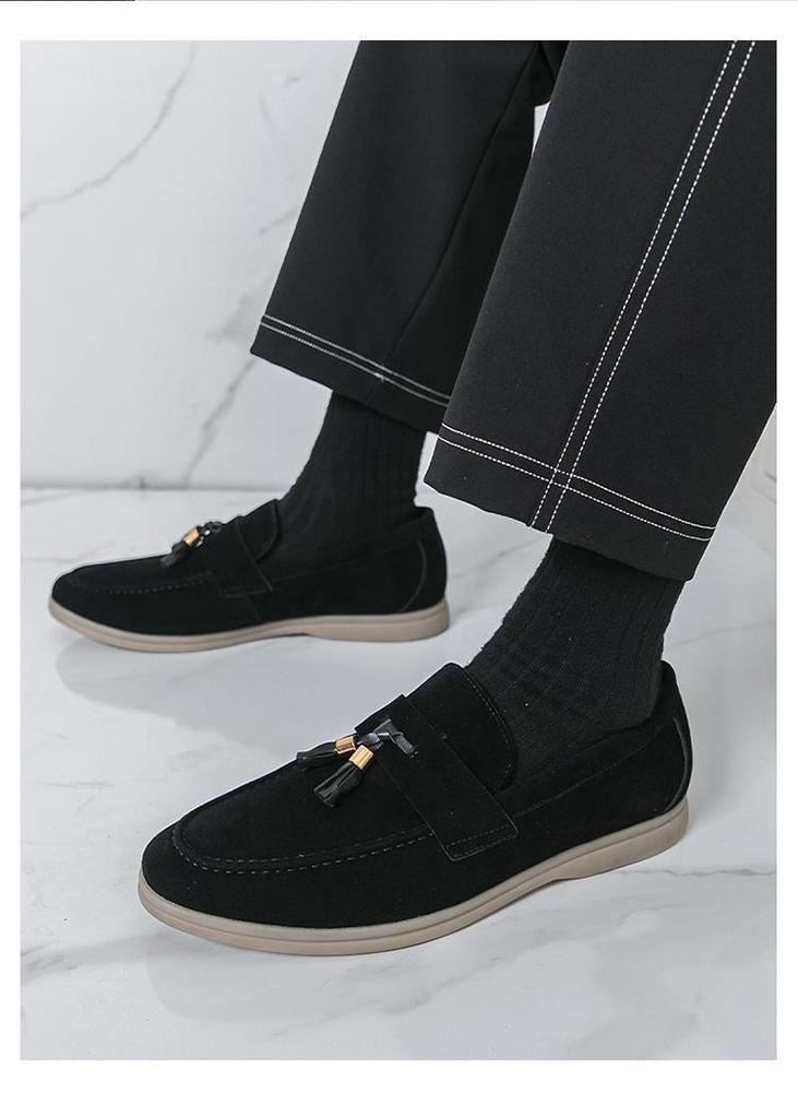 Men's Large Suede Tassel Driving Loafers 