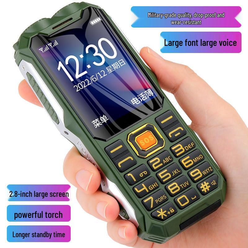 Military Grade 4G Senior Phone: Large Screen & Font, Loud Sound, Long Standby, 2G Power Bank.
