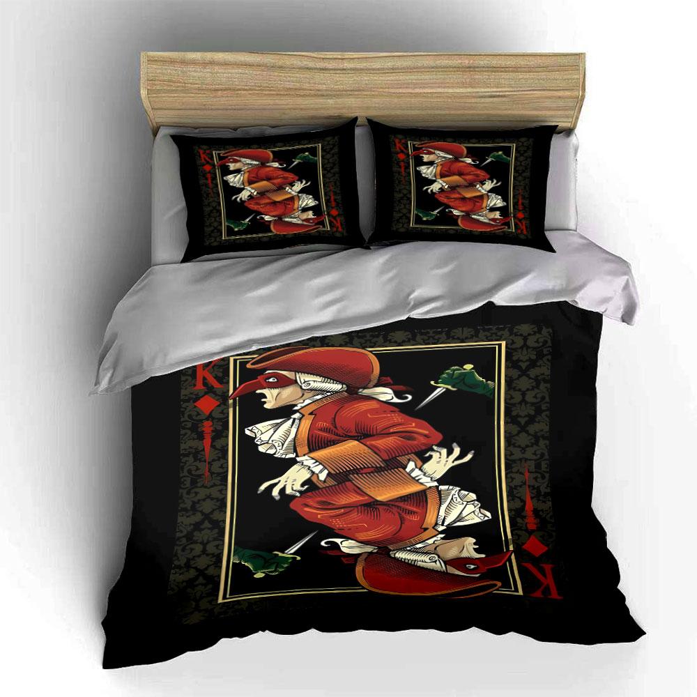 King Card Design Pattern. Bedding Sets Duvet Cover Sets Duvet Covers Pillowcases(1*Duvet Cover 2*Pillowcases Without Duvet Insert)