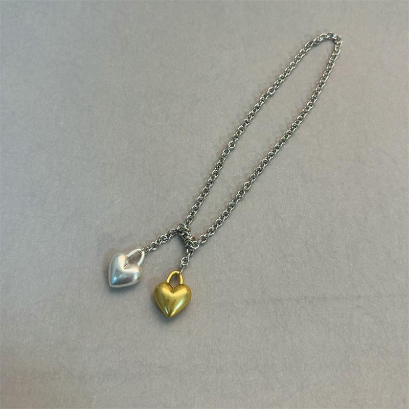 Niche High-End Metal Heart Pendant Necklace & Body Chain for Men and Women