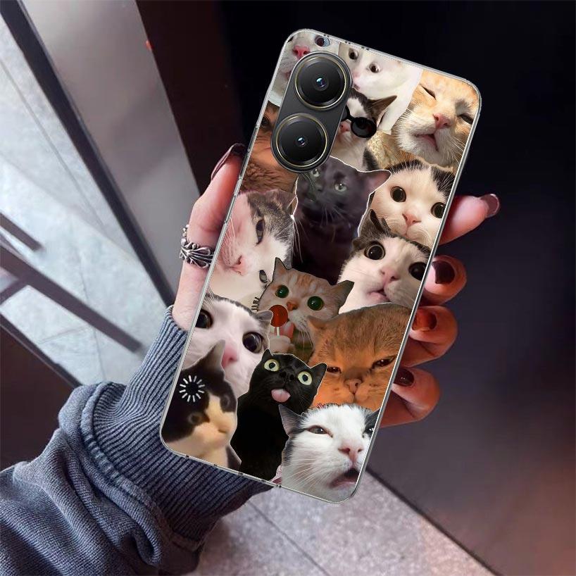 Crying Cat Memes Phone Case For Xiaomi Poco X7 X6 X5 Pro F7 Ultra Redmi 15C 15 13 13C 12 12C 10 10A 10C 9 9A 9C 9T Shell Poco X7