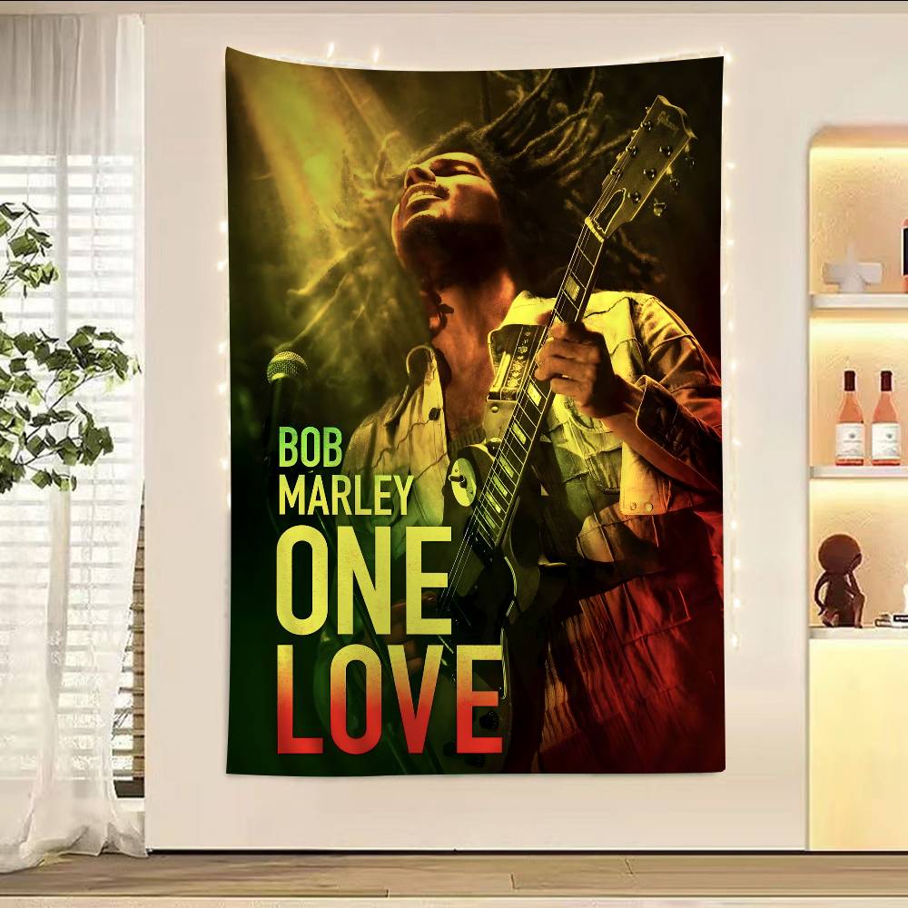 BOB MARLEY SINGER Anime Tapestry Hippie Flower Wall Carpets Dorm Decor Wall Hanging Home Decor 74x94cm(29x37in)