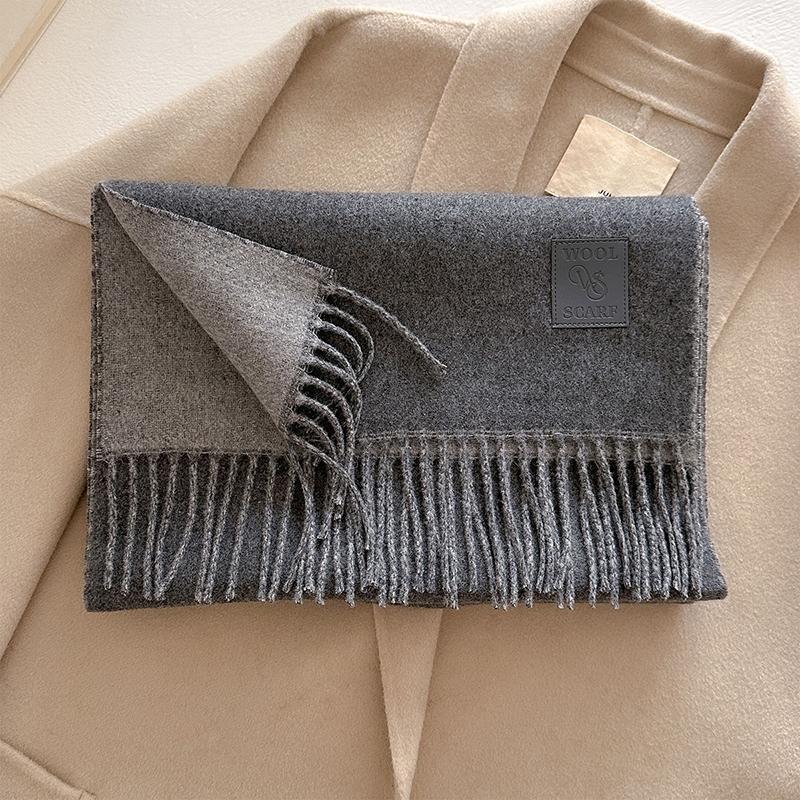 Winter Wool Scarf For Women Long Warm Cashmere Shawl Wrap Solid Lady Scarves Hijab Female Pashmina Bandana Head Scarves Stole