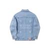 Li Ning X Pleasures Kollaborations-Skateboard-Serie Lockerer Washed Distressed Denimjacke Herrenjacke Hellblau AJDT751-2