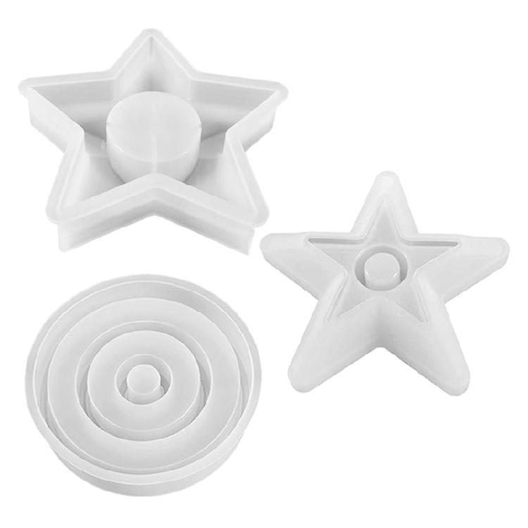 

Star Round Aromatherapy Candlestick Plaster Drop Mold Holiday Table Decoration 1