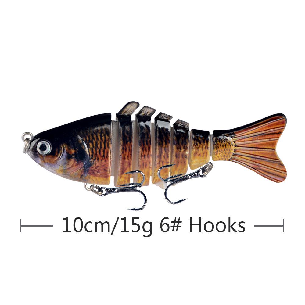 Бионическая многосекционная приманка для рыбы: 7-секционная подводная приманка с крючком № 6 10 cm/15 g (Bag)
