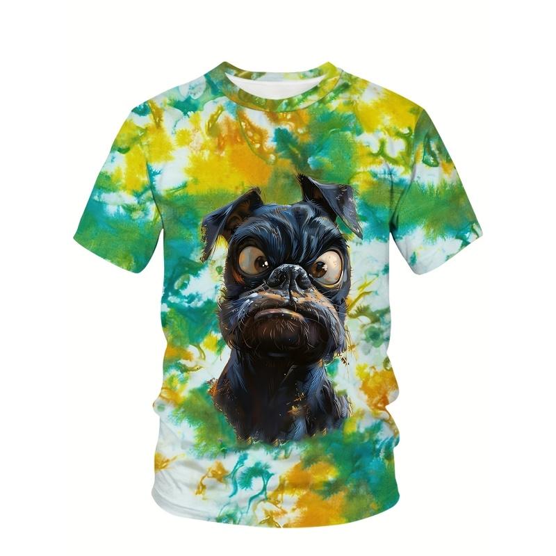 Cool Rabbit Bear Pattern T Shirt For Men Fun Monkey Cat 3D Printed XXS