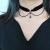 Dark Gothy-style black velvet belt, chain, tassel, star pendant, choker collar, neckband, necklace, women's accessories