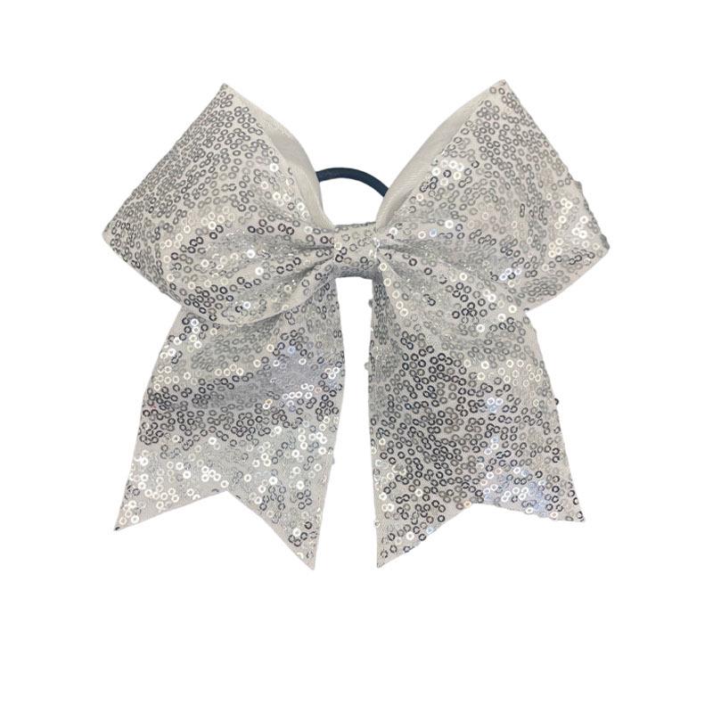 Children's Shiny Sequin Bow Hair Tie with Swallowtail Ribbon