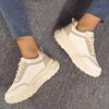 Mode Damen Freizeitsneaker Outdoor Schnürung Plateau Vulkanisierte Schuhe Mode Vielseitig Dicksohlig Höhenerhöhung Tennis-Sneaker