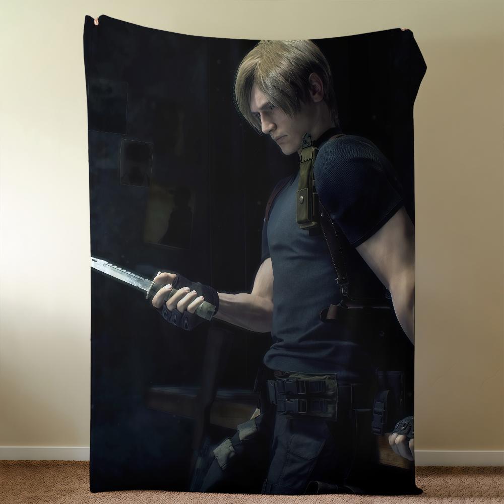 Leon Scott Kennedy R-ResidentS-ES Blanket Throw Super Cosy Plush Living Room Sofa Couch Childish Birthday Gifts
