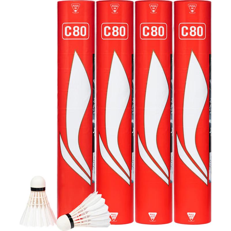 Li-Ning C80 Duck Feather Badminton Shuttlecocks 12-Pack
