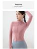 Women's Slim Fit Stand-up Collar Yoga Jacket - High Elasticity Long Sleeve Shirt for Autumn/Winter Outdoor Sports & Fitness