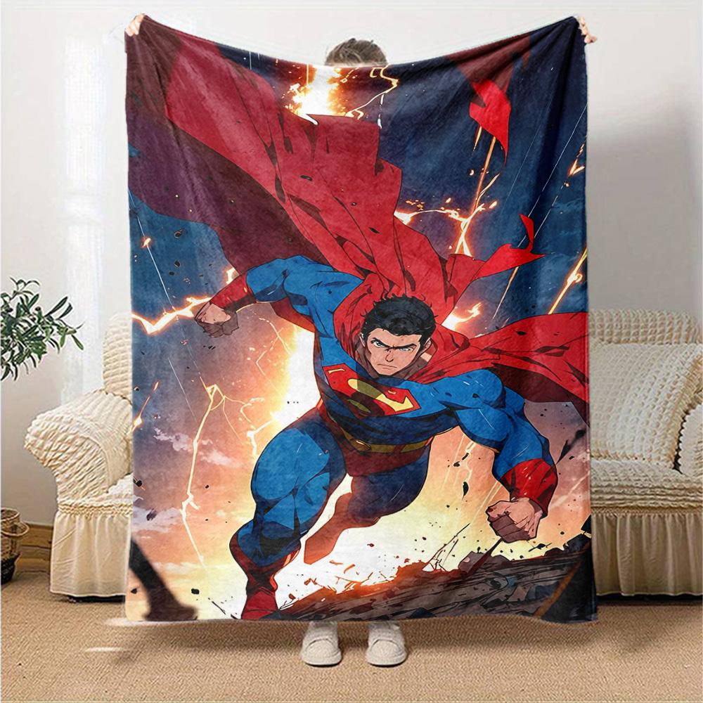 1pc Superman superhero Flannel Blanket Soft Warm Throw for Home, Office, Travel, All-Season Cozy Bedding Gift L1452