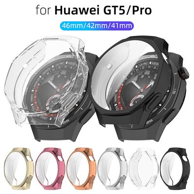 TPU-Hülle für Huawei Watch GT 5/GT5 Pro 41/42/46mm - Rundum-Schutzhülle Displayschutzfolie Kratzfeste Schale Zubehör