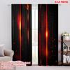 2D Flat Printing 2pcs Scene Curtain Artwork Red Black Blackout Polyester Festive Backdrops Suitable for Party Decor