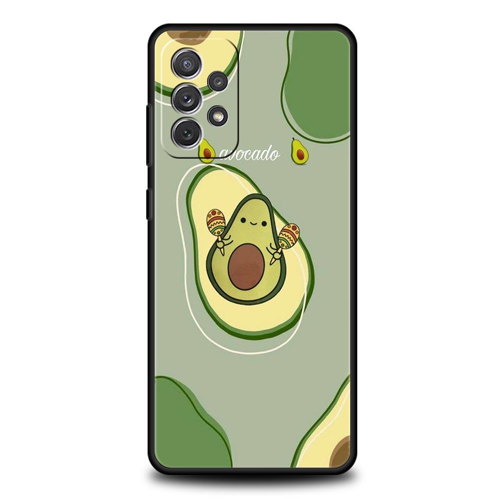 Cute Avocado Phone Case for Samsung Galaxy A55 A35 A17 A07 A15 A13 A25 A51 A71 A72 A73 A32 A52 A52S A41 5G Soft TPU Shell Fundas