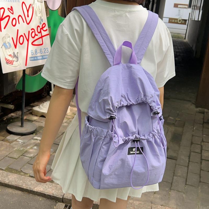 Schoolbag Lightweight nylon backpack Female Japanese literature and art student schoolbag Leisure sports travel Ultra light backpack