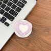 Women'S Magnetic Suction Is Suitable For Magsafe Watching Dramas, Desktop Mobile Phone Airbag Holder, Rhinestone, Heart-Shaped Mirror Sticker