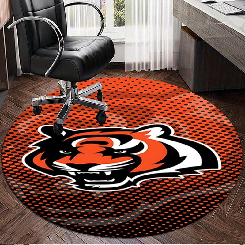 Cincinnati-Bengals Helmet Round Rug for Livingroom,Bedroom, Palyroom, Chair Rug, Area Rug, Circle Carpet, Large Size Fan Christmas Gift