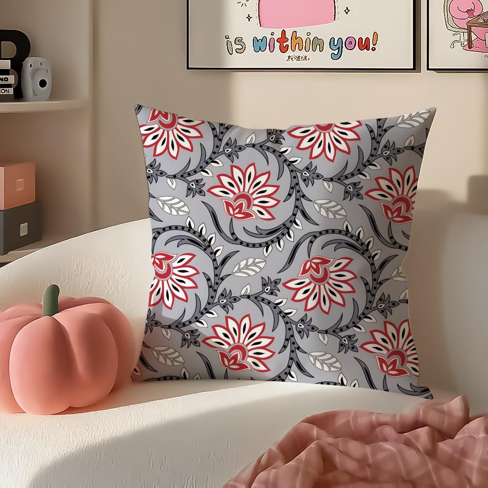 Vibrant Intricate Indonesian Art BBadik Indonesia Cushion Cover Pillowcase Short Plush Invisible zipper Room Sofa Cushion Cover