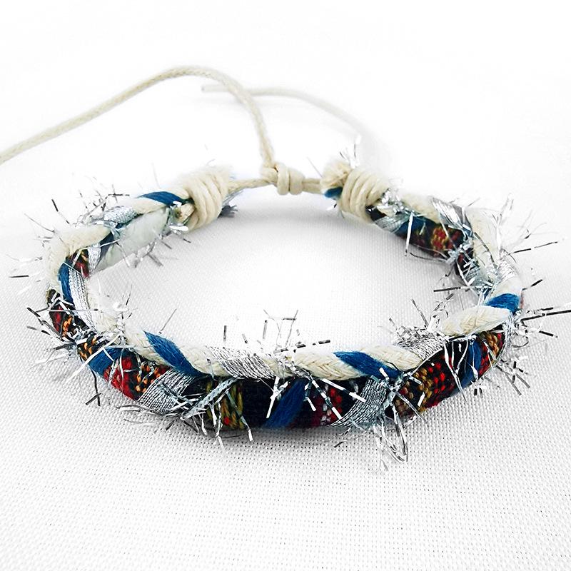 Retro Forest Blue Handmade Ethnic Woven Bracelet