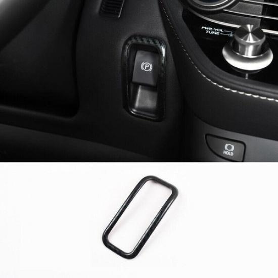 For Lexus LS500 18- Carbon Fiber Steel Electrical Park Brake Cover Trim 1pcs