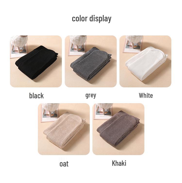 Children's Knit Cotton Striped Fleece Footed Tights - Autumn/Winter Dance Base Layer