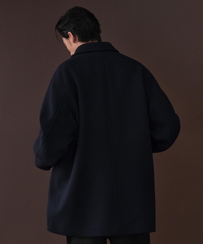 Musinsa Standard Wool Blend Oversized Car Coat [Grayish Navy]