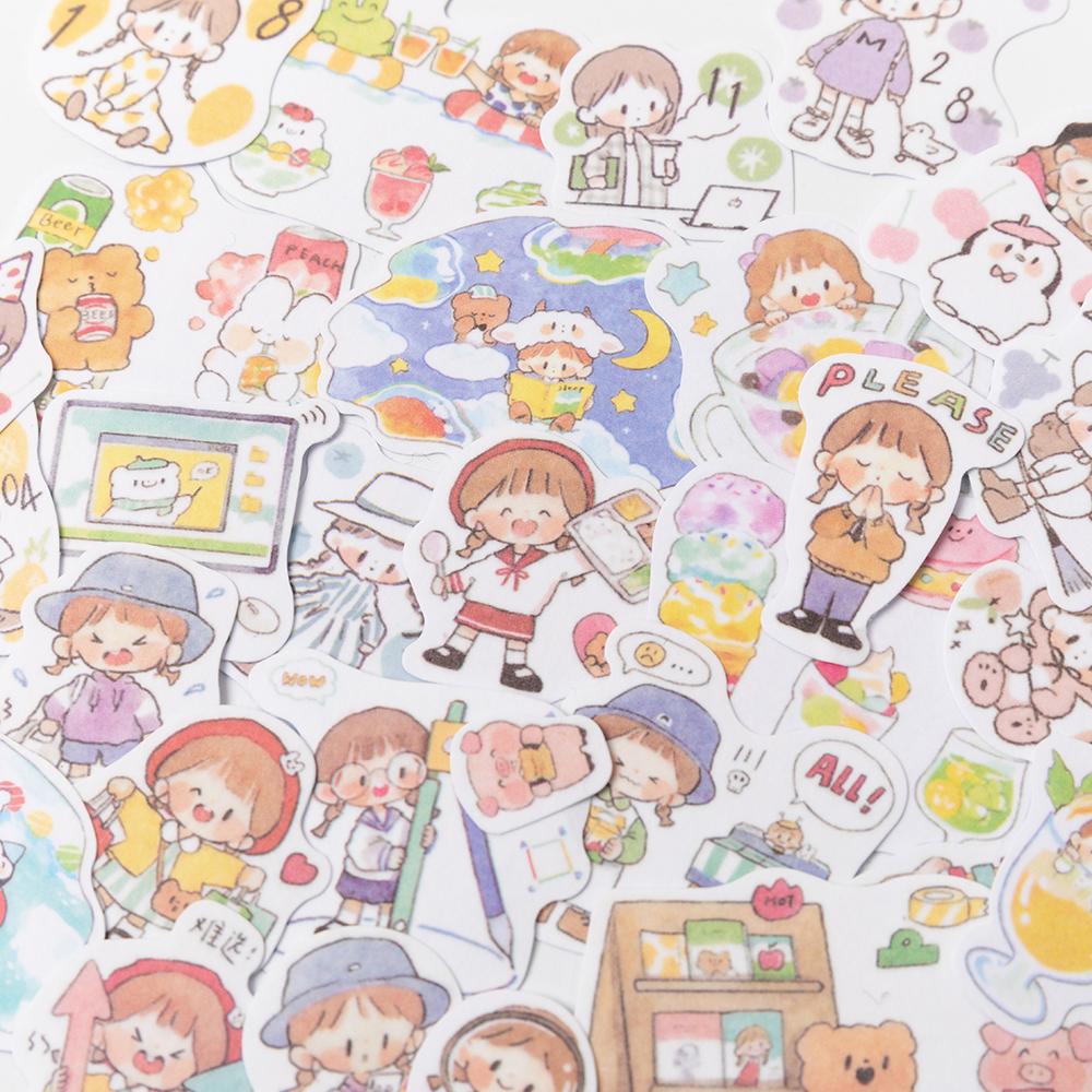 185pcs/lot Kawaii Stationery Stickers Cartoon Girls Diary Planner Decorative Mobile Sticker Scrapbooking DIY Craft Sticker