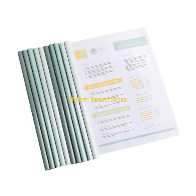 W89C 10Pcs File Documents, 60 Sheet Capacity Binder Paper Protector with Sliding Bar