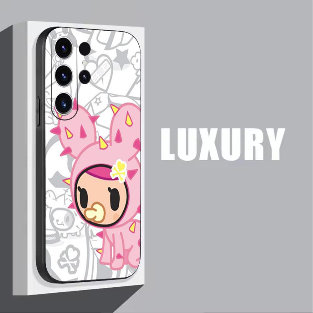 Japan Cute T-Tokidoki Phone Case For Samsung Galaxy S25 S24 S23 S22 S21 S20 Plus Ultra Note20 Soft Black