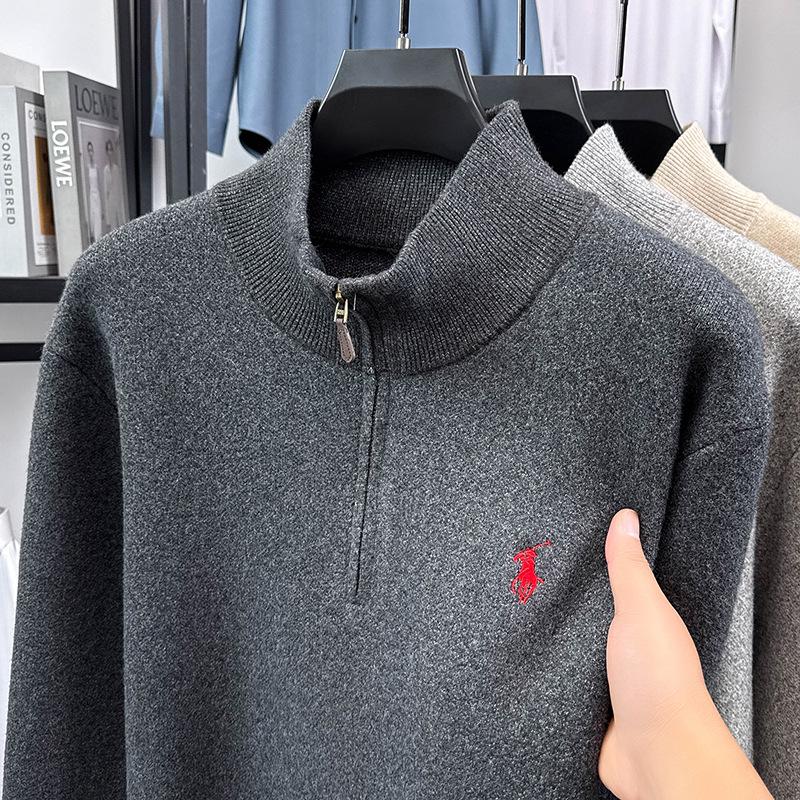2025 Autumn/Winter Men s Stand Collar Half-Zip Knit Sweater XXL