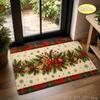 VIKAMA Christmas Gingerbread Man Welcome Floor Mat Anti-slip Entry Hall Floor Mat Garden Outdoor Carpet Festival Home Decoration