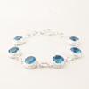 Swiss Blue Topaz Gemstone 925 Sterling Silver Jewelry Bracelet Bridesmaid Gift RB-9-1