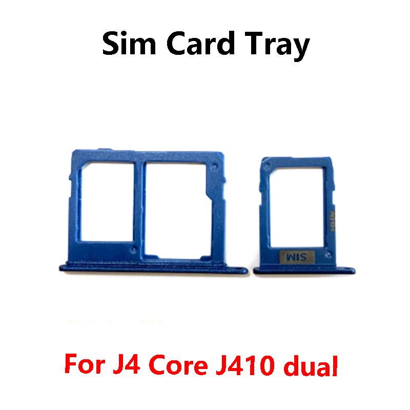 For Samsung Galaxy J4 Core J410 Single dual SIM Card Tray Slot Holder Adapter Socket Repair Parts