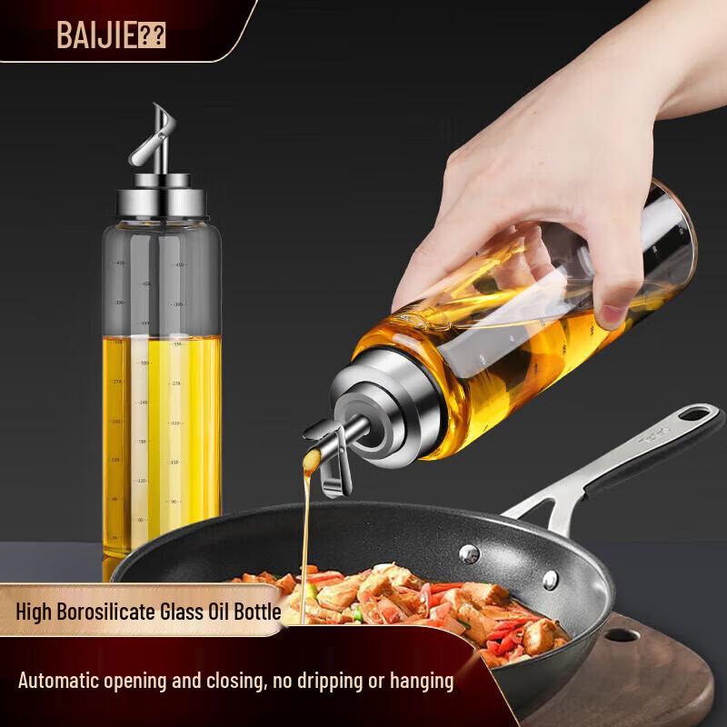Automatic Gravity-Opening Glass Oil Dispenser