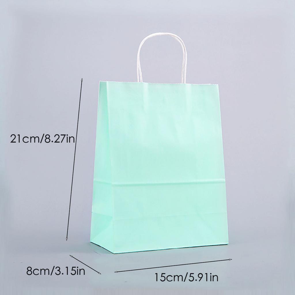 Candy Colorful Shopping Bags 10PCS Kraft Paper Gift Candy Bag Colored Hand-held Paper Bags Wedding Party Decoration Gift