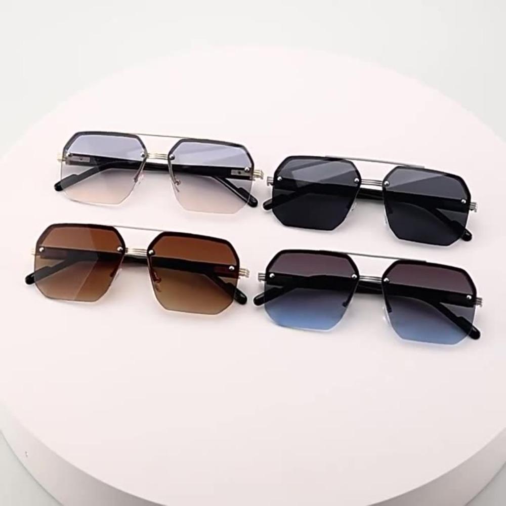 Classic Men Zinc Zinc Alloy Sunnies Gradient Color Anti-UV Glasses Party Women HD Sunglasses Gift