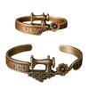 Sewing Machine Bracelet Vintage Jewelry Adjustable Open Cuff Bracelet Ring Timeless Tailoring Design Elegant Pendant for Seamstress Quilter Craft